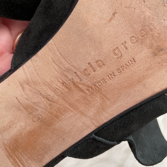 Patricia Green Black Suede Ruffle Sandals - Picture 8 of 8